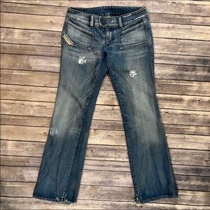 Diesel distressed Boot cut jeans medium wash